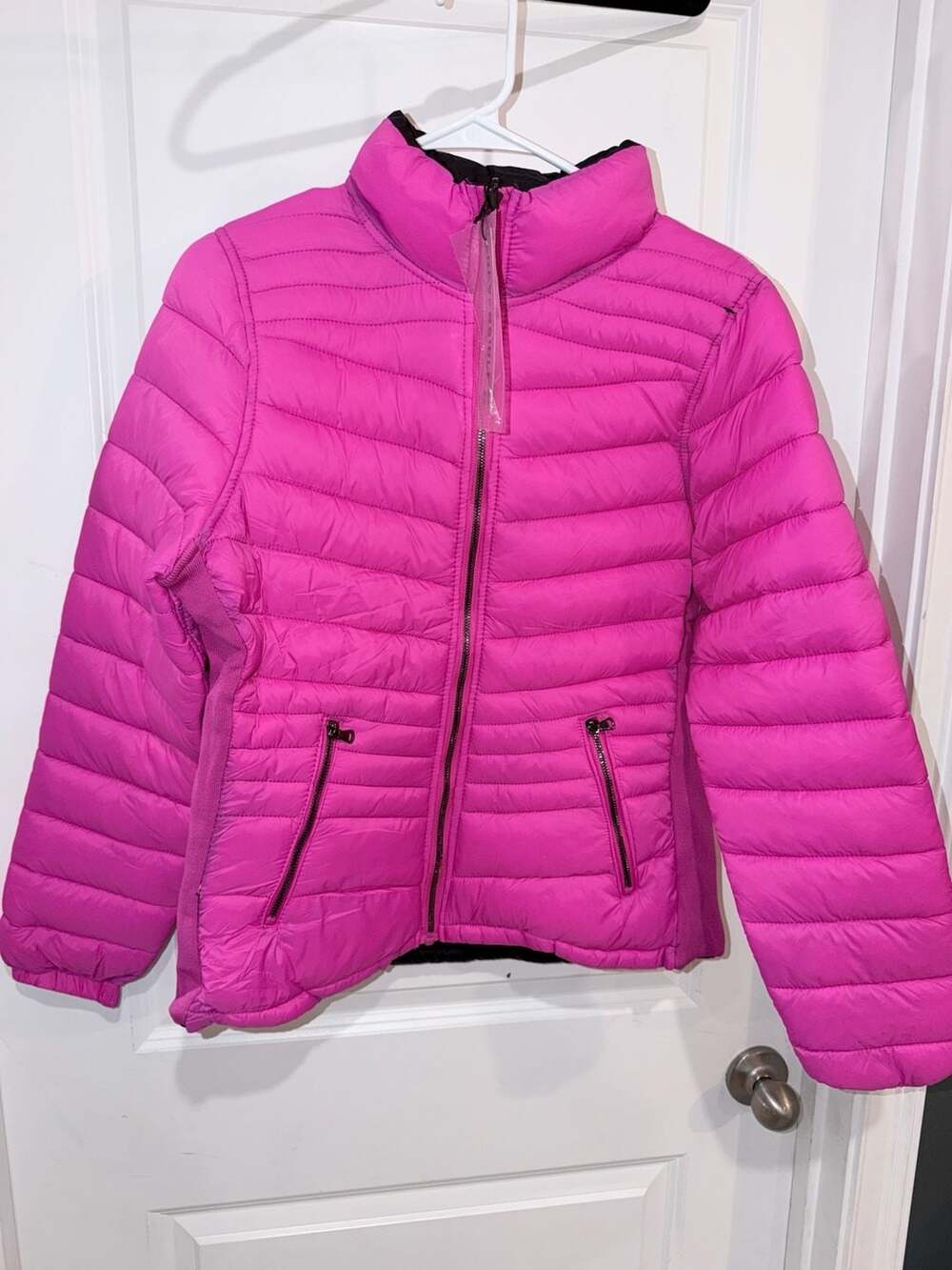 Parisian Reversible Puffer Jacket Rose Violet Black Size XL
